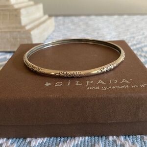 Silpada Etched Sterling Silver Willow Bangle Bracelet B2428